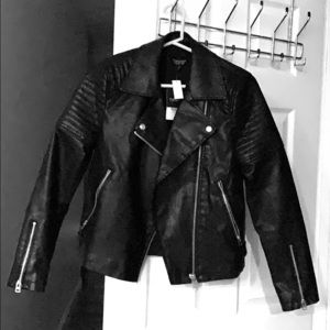 Topshop Faux Leather Moto Jacket